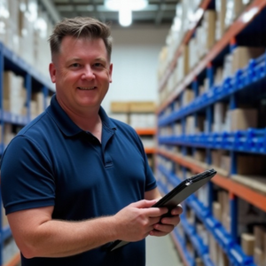 Modbands owner Craig working in the warehouse