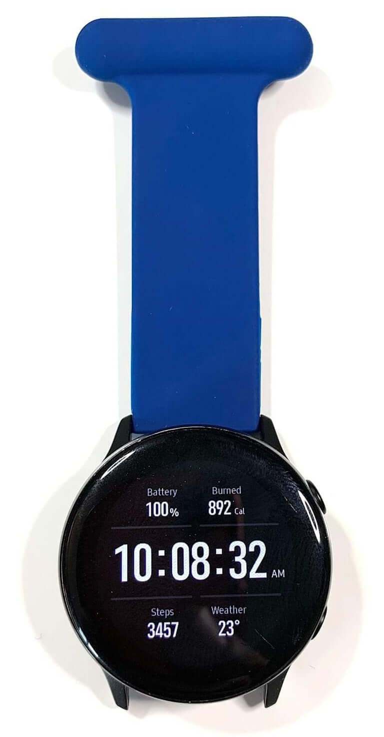inurseya Nurses Pin Fob for 20mm Quick Release Smartwatches Blue Accessory Female Fob Male Samsung Silicone