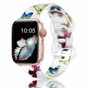 Modbands Butterfly Print Classic Silicone Translucent Apple Watch band