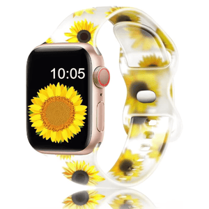 Classic Silicone Translucent - Sunflower Print Apple Watch band