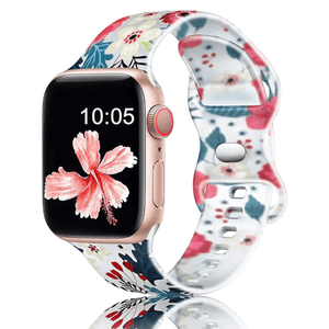Modbands Classic Silicone Opaque - Floral Print Apple Watch band
