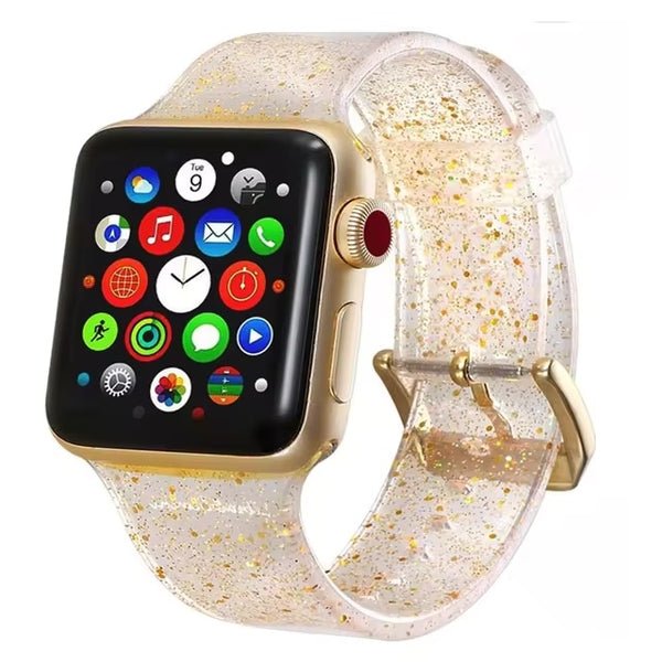 Modbands Gold Jelly Glitter Apple Watch band