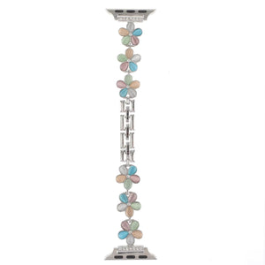 Bloom Stainless Steel Apple Watch Band - Silver/Colourful Apple Watch band