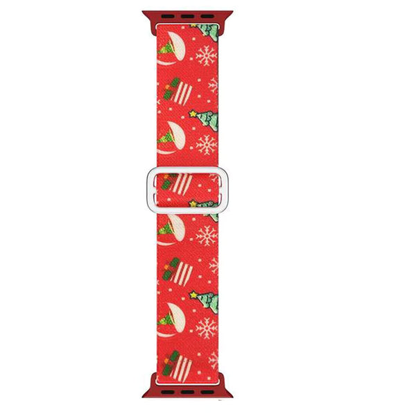 Festive Fabric Loop - Santa Sleigh Red