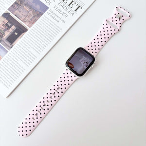 Modbands Polka Dot Silicone - Pink Apple Watch band