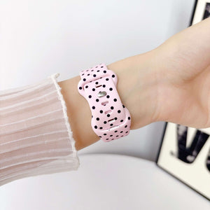Modbands Polka Dot Silicone - Pink Apple Watch band