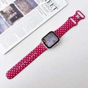 Modbands Polka Dot Silicone - Red Apple Watch band