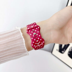 Modbands Polka Dot Silicone - Red Apple Watch band