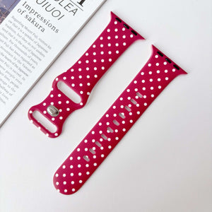 Modbands Polka Dot Silicone - Red Apple Watch band