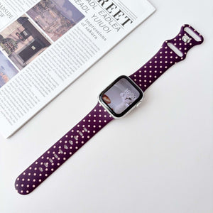 Modbands Polka Dot Silicone - Plum Apple Watch band