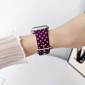 Modbands Polka Dot Silicone - Plum Apple Watch band