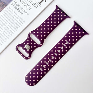 Modbands Polka Dot Silicone - Plum Apple Watch band