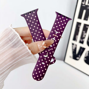 Modbands Polka Dot Silicone - Plum Apple Watch band