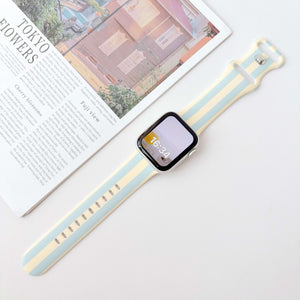 Modbands Stripe Silicone - Blue Apple Watch band