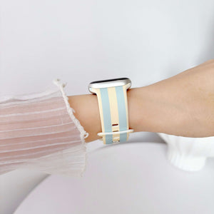 Modbands Stripe Silicone - Blue Apple Watch band