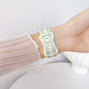 Silicone Prints - Blue Stripe Apple Watch band