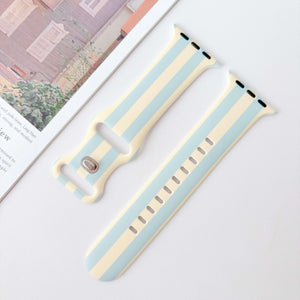 Silicone Prints - Blue Stripe Apple Watch band