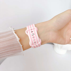 Modbands Stripe Silicone - Pink Apple Watch band