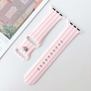 Modbands Stripe Silicone - Pink Apple Watch band