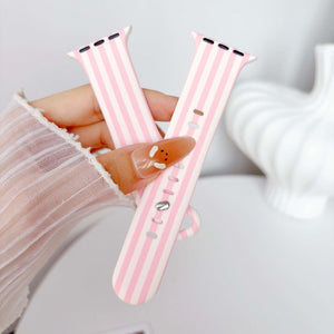 Modbands Stripe Silicone - Pink Apple Watch band