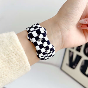 Silicone Prints - Black Checkerboard Apple Watch band