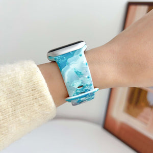 Silicone Prints - Blue Marble Apple Watch band