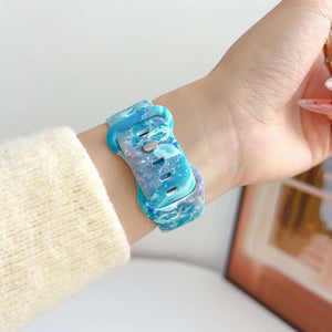 Modbands Marble Silicone - Blue Apple Watch band