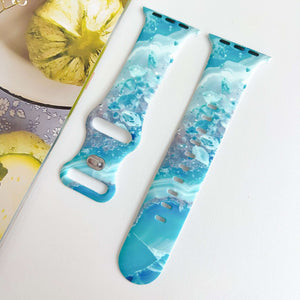 Silicone Prints - Blue Marble Apple Watch band