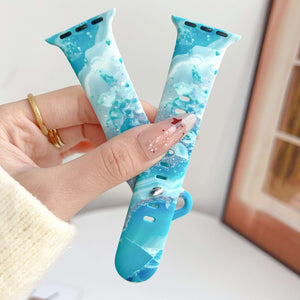 Modbands Marble Silicone - Blue Apple Watch band