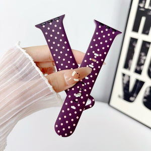 Modbands Polka Dot Silicone - Plum Apple Watch band