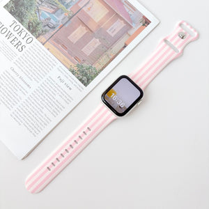 Modbands Stripe Silicone - Pink Apple Watch band