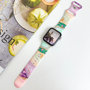 Modbands Marble Silicone - Rainbow Apple Watch band