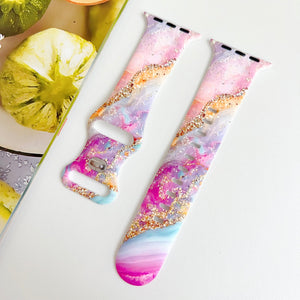 Modbands Marble Silicone - Pink Cosmic Apple Watch band