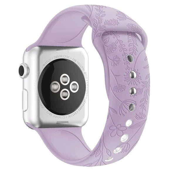 Modbands Lavender Classic Silicone Impressions Apple Watch band