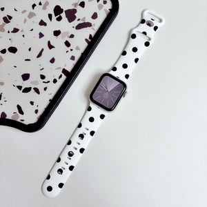 Silicone Prints - Black Spots Apple Watch band