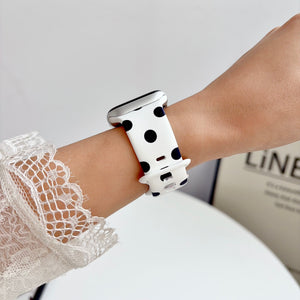 Silicone Prints - Black Spots Apple Watch band