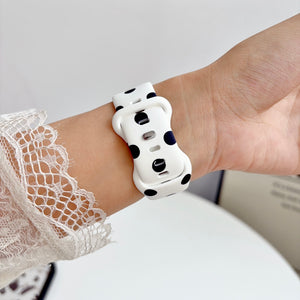 Silicone Prints - Black Spots Apple Watch band