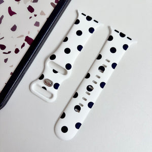 Silicone Prints - Black Spots Apple Watch band