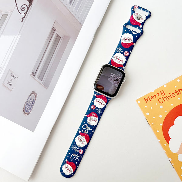 Christmas Silicone Prints in Blue Santa