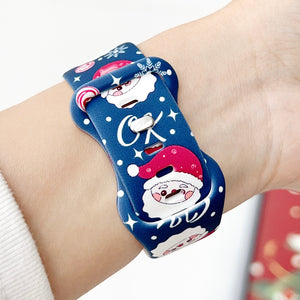 Modbands Blue Santa Christmas Silicone Prints Apple Watch band