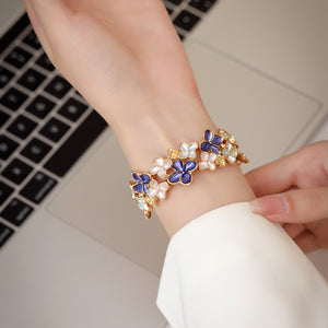 Modbands Hydrangea - Gold Blue Apple Watch band
