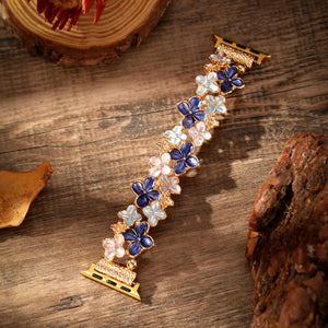Modbands Hydrangea - Gold Blue Apple Watch band