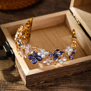 Modbands Hydrangea - Gold Blue Apple Watch band