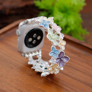 Modbands Hydrangea - Silver Pastel Apple Watch band