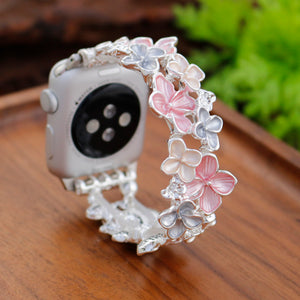 Modbands Hydrangea - Silver Pink Apple Watch band