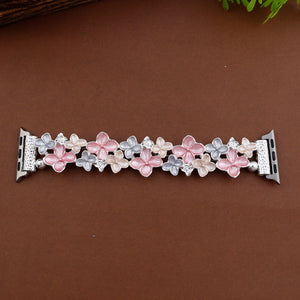 Modbands Hydrangea - Silver Pink Apple Watch band