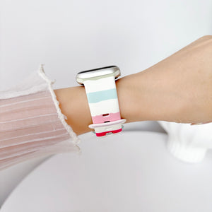 Silicone Prints - Colourful Stripes Apple Watch band