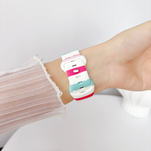 Silicone Prints - Colourful Stripes Apple Watch band