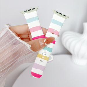 Silicone Prints - Colourful Stripes Apple Watch band