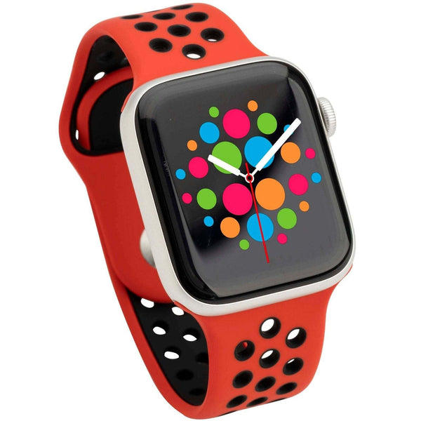 Modbands Red black Silicone Sport Apple Watch band